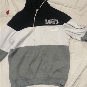 striped love sweatshirt